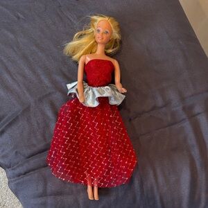 Barbie Doll in Red and Silver Dress